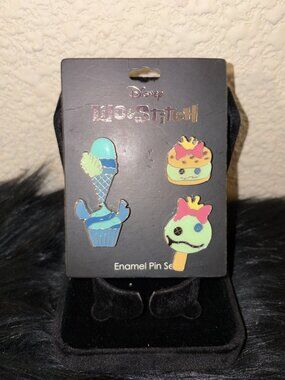 Disney Lilo & Stitch Enamel Pin Set Ice Cream Dessert Pins 4 Piece Set